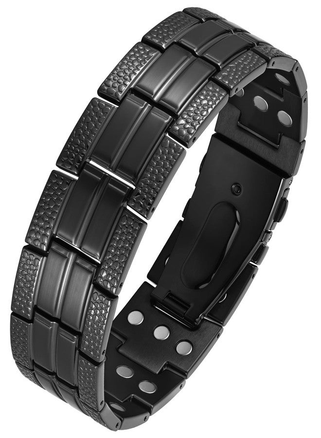 Feraco 3X Strength Magnetic Therapy Bracelets for Men, Titanium Steel Bracelets with 3800 Gauss Neodymium Magnets - Image 1